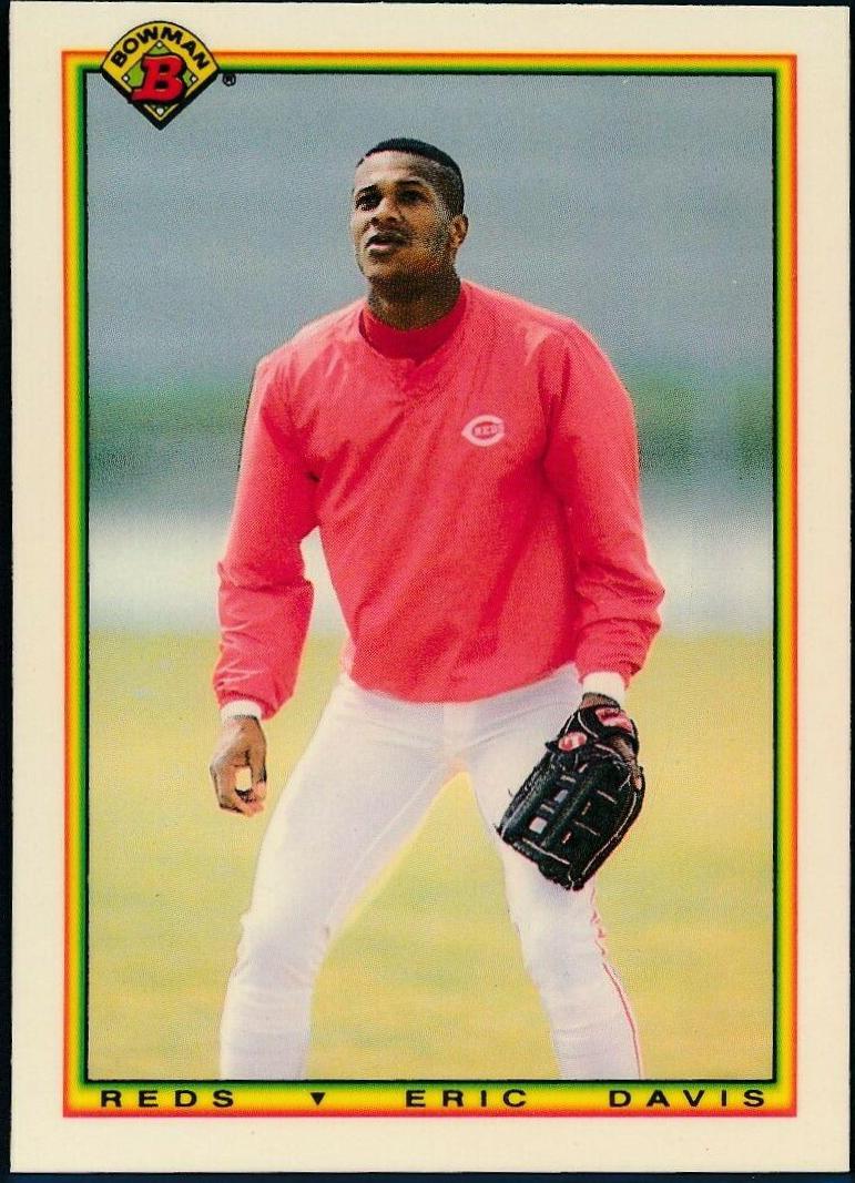 Eric Davis #58 Baseball Cards 1990 Bowman Tiffany