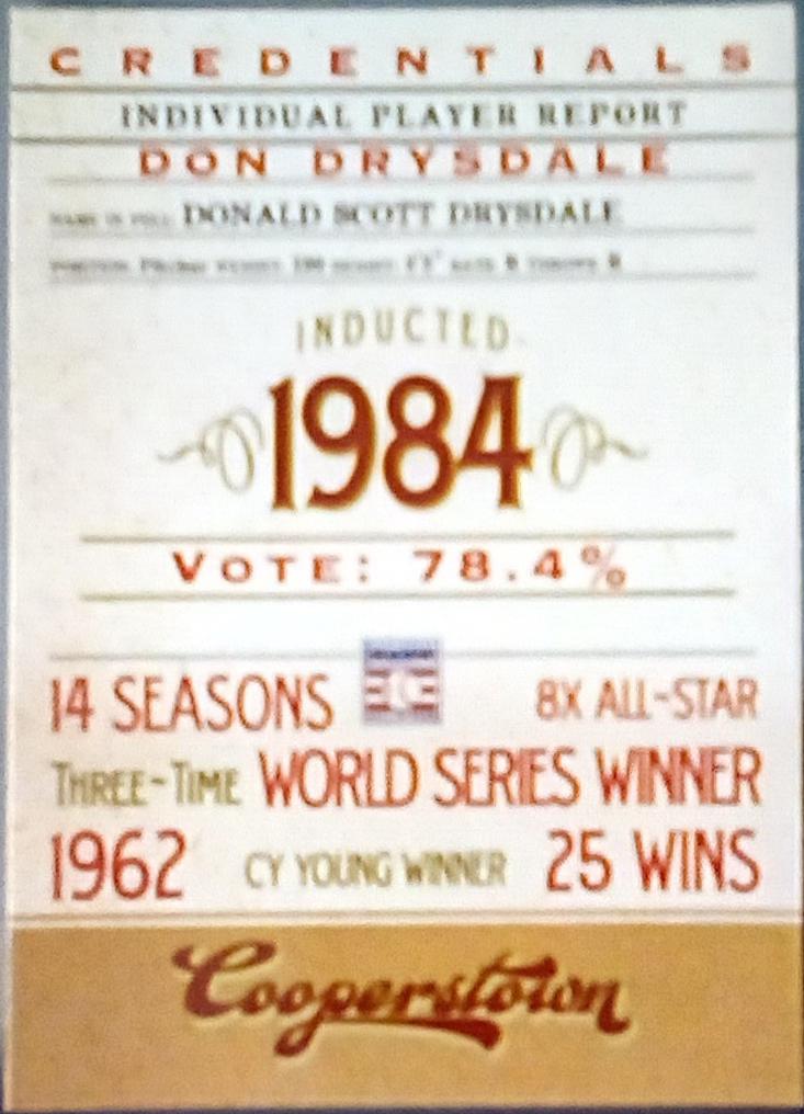 Don Drysdale #4 Baseball Cards 2012 Panini Cooperstown Credentials