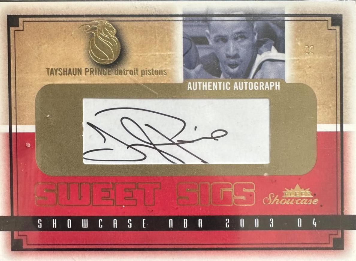 Tayshaun Prince #SG-TP Basketball Cards 2003 Fleer Showcase Sweet Sigs