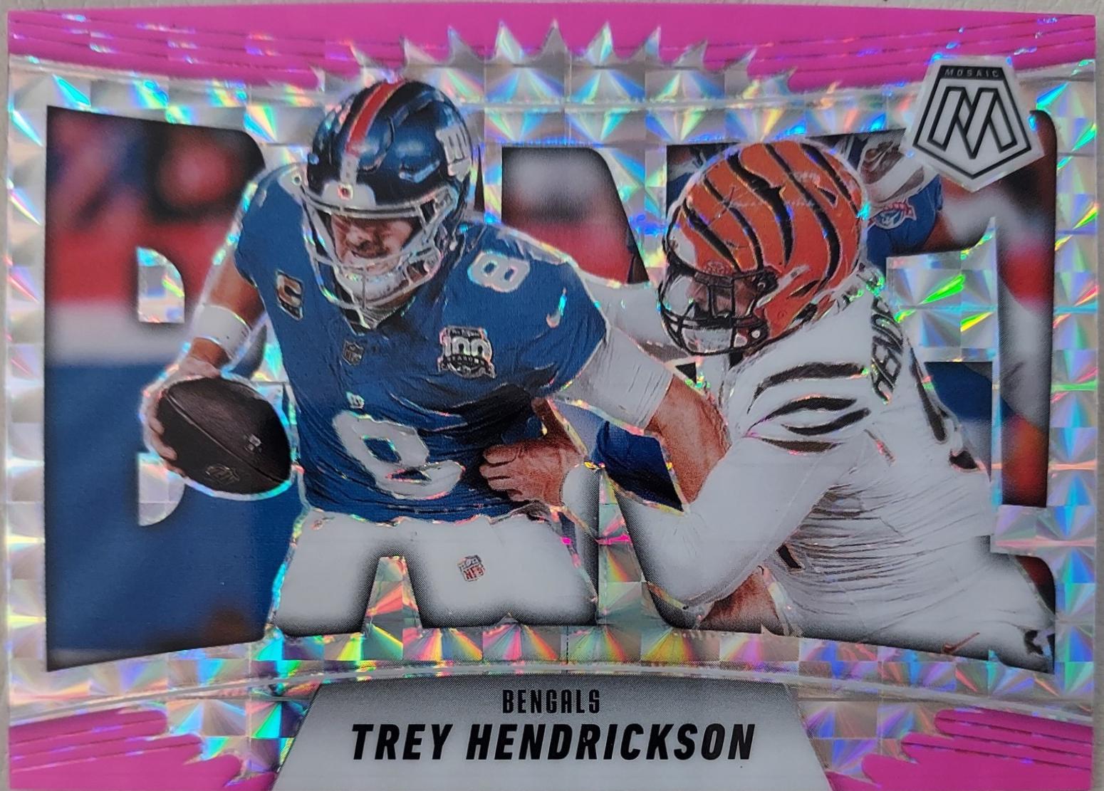 テムエラ・モリソン ハリコンロッテリー　サインポートレート Trey Hendrickson [Mosaic Pink Fluorescent] #1 Prices | 2025 Panini