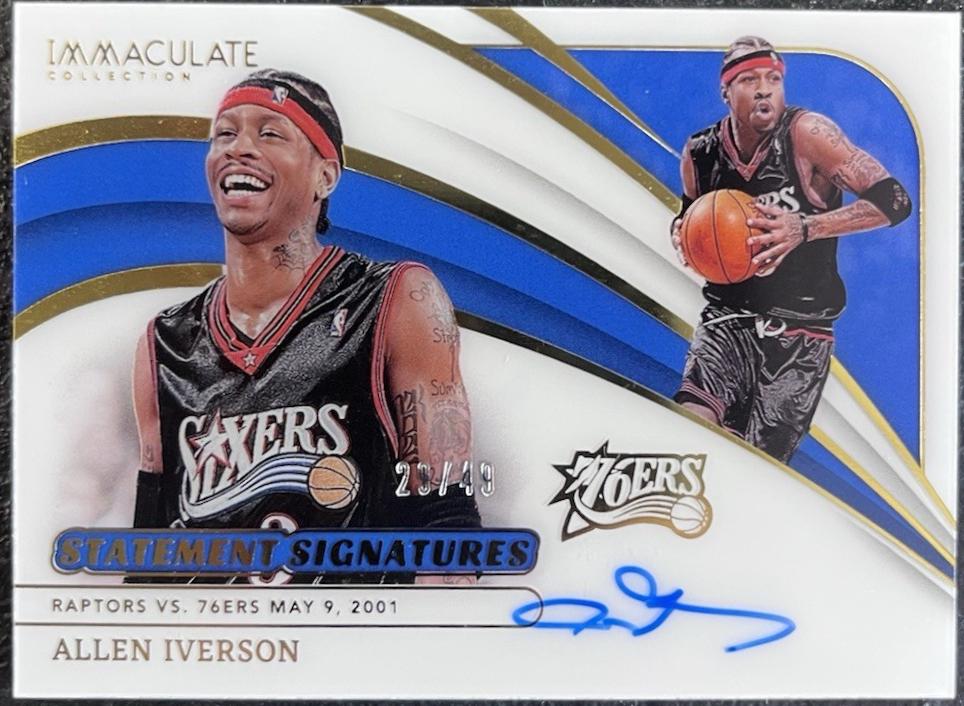 Allen Iverson #13 Basketball Cards 2023 Panini Immaculate Statement Signatures