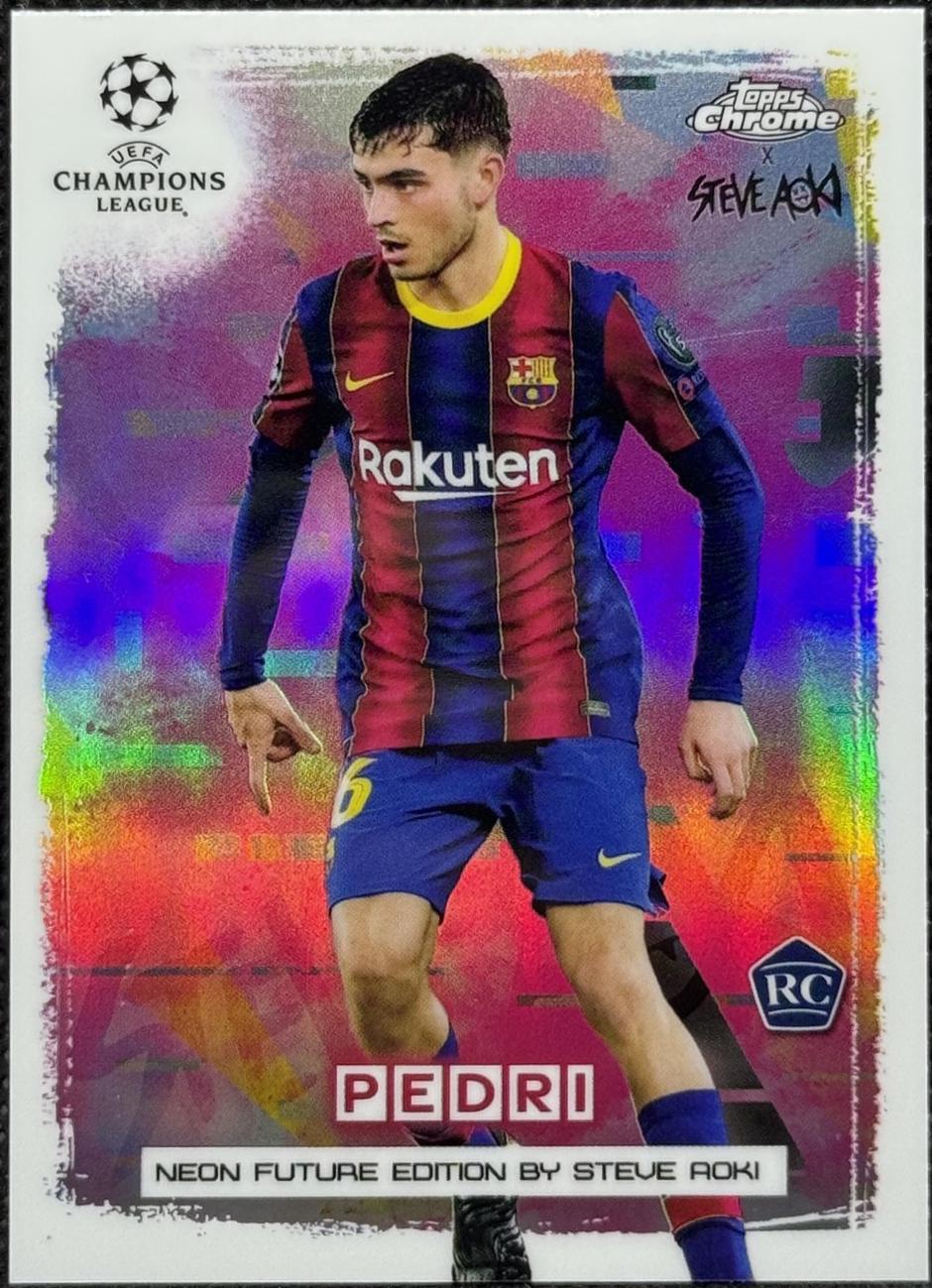 Pedri #NF-P 2021 Topps Chrome UEFA X Steve Aoki Neon Futures
