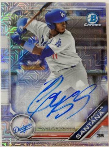 Cristian Santana #CS Baseball Cards 2019 Bowman Mega Box Chrome Autographs