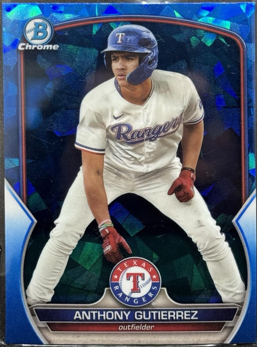 Anthony Gutierrez #BDC-100 Baseball Cards 2023 Bowman Draft Chrome Sapphire