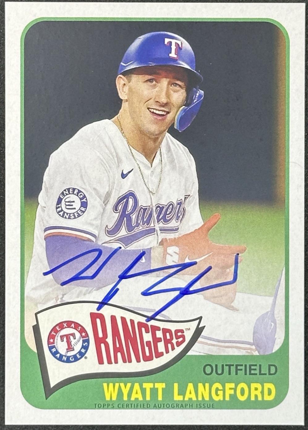 Wyatt Langford #H25A-WL Baseball Cards 2025 Topps Heritage 25th Anniversary Autograph