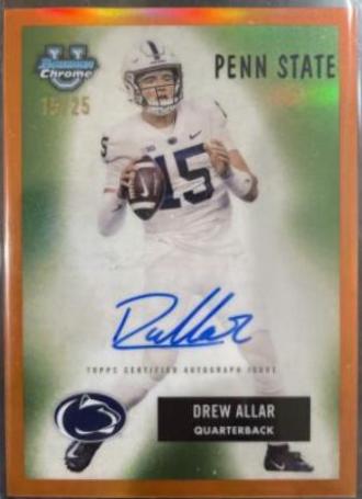 Drew Allar #55B-DA Football Cards 2023 Bowman Chrome University 1955 Autographs