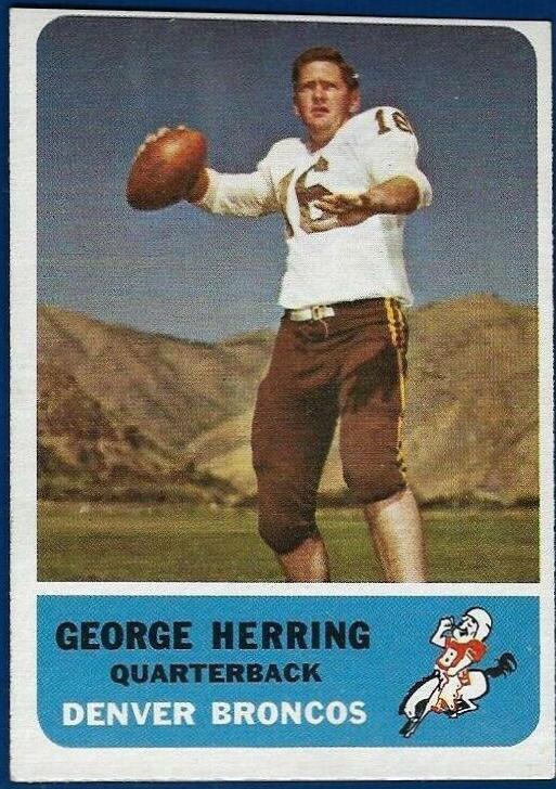 George Herring #44 Football Cards 1962 Fleer