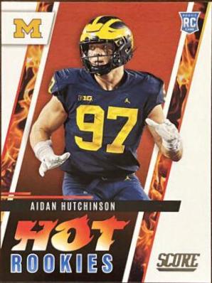 Aidan Hutchinson #HR6 Football Cards 2022 Panini Score Hot Rookies