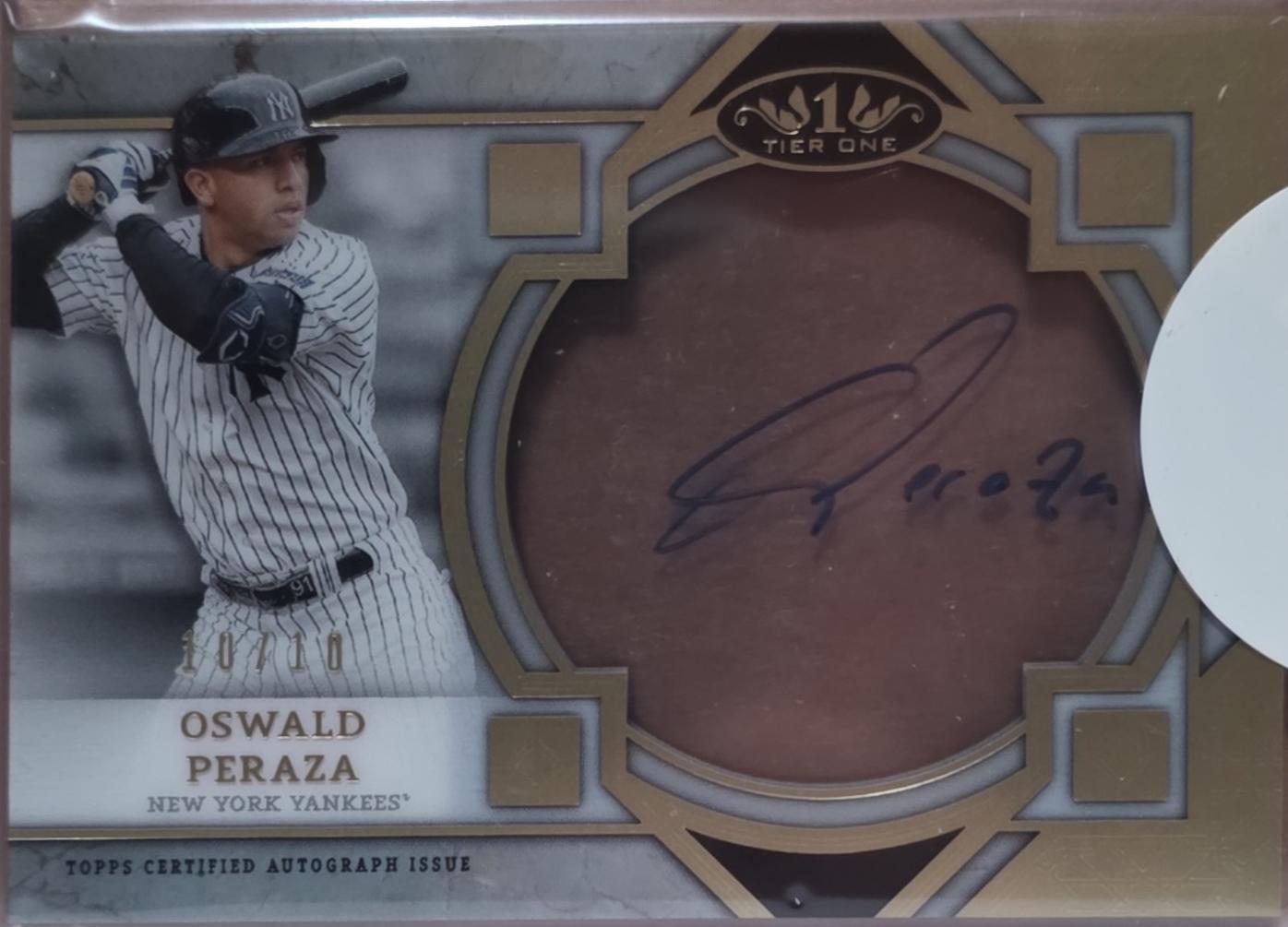 Oswald Peraza #C1A-OP 2024 Topps Tier One Baseball Clear One Autographs