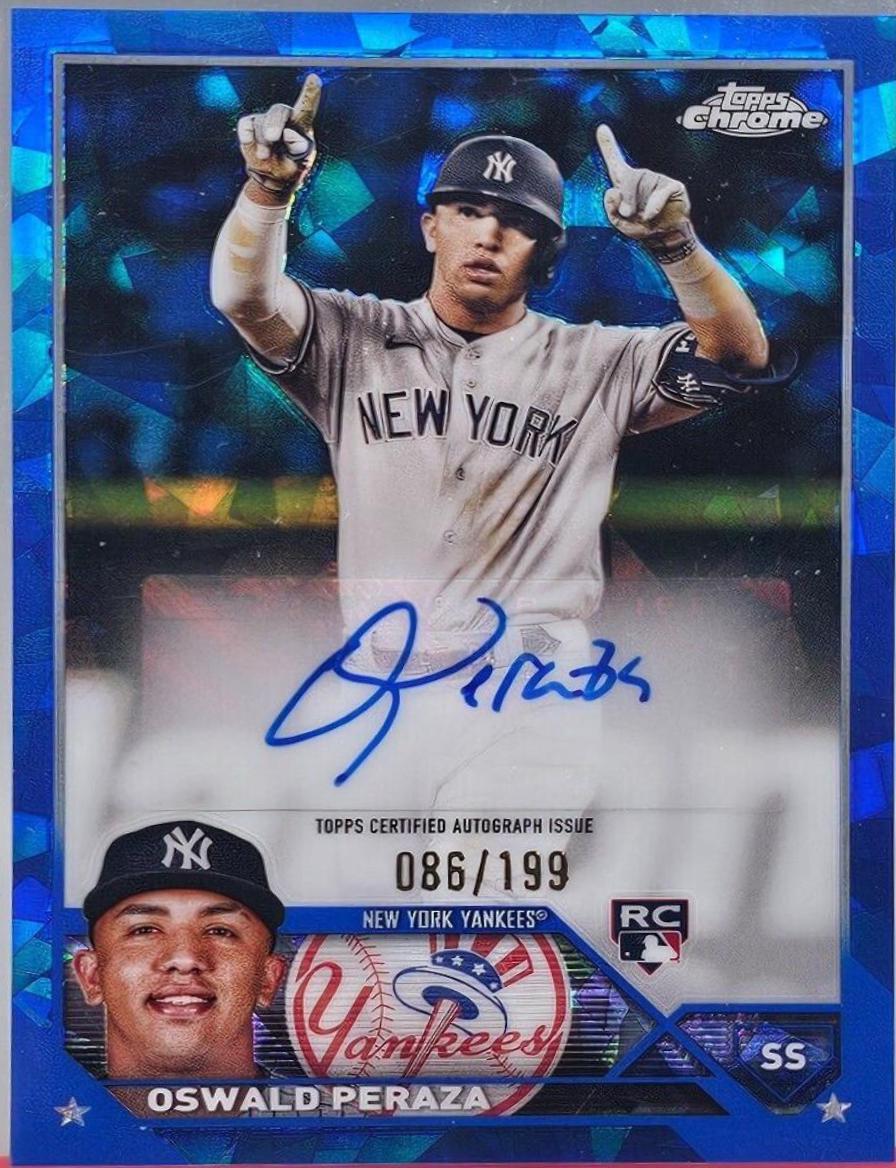 Oswald Peraza #USA-OP 2023 Topps Chrome Update Sapphire Autographs Baseball