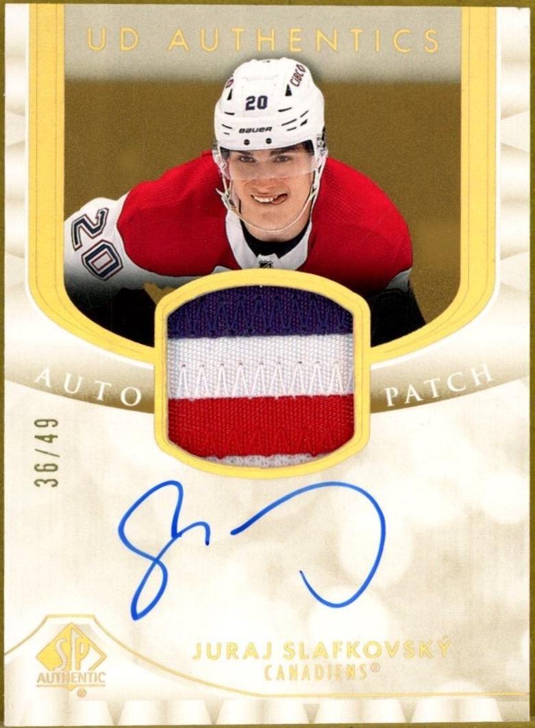 Juraj Slafkovsky #UDAP-JS Hockey Cards 2023 SP Authentic UD Auto Patch