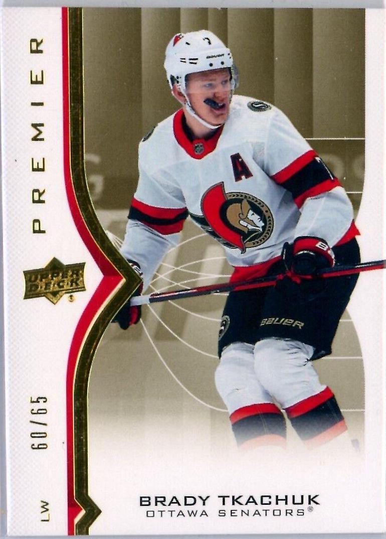 Brady Tkachuk [Gold] #44 Prices | 2020 Upper Deck Premier | Hockey Cards