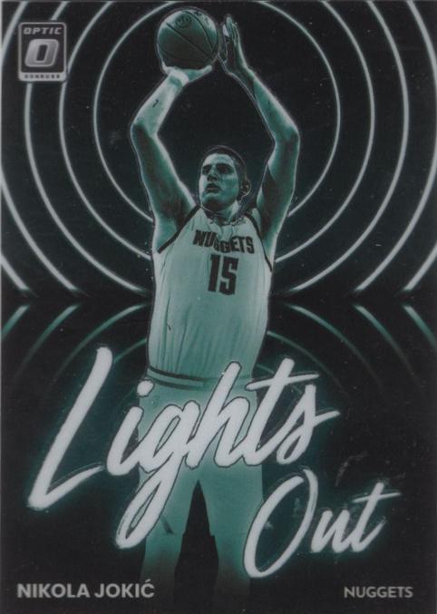 Nikola Jokic #5 Basketball Cards 2022 Panini Donruss Optic Lights Out