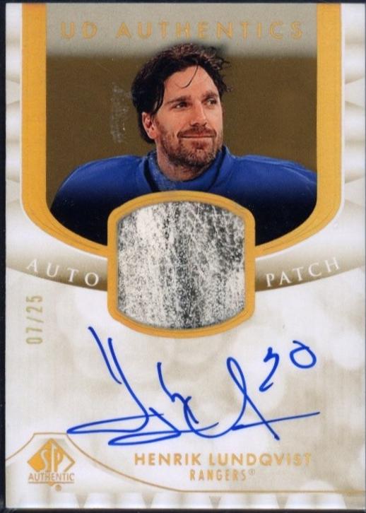 Henrik Lundqvist #UDAP-HL Hockey Cards 2023 SP Authentic UD Auto Patch