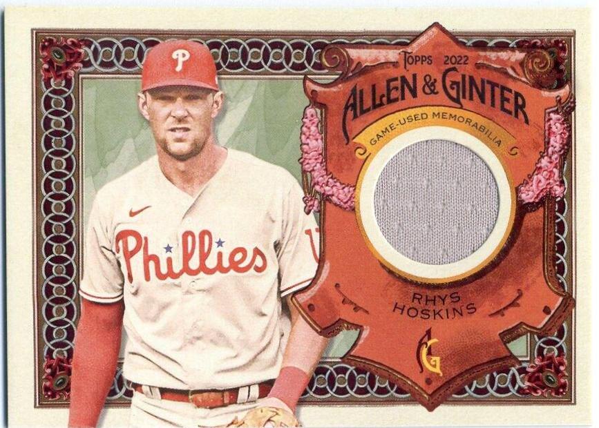 Rhys Hoskins #AGRA-RH Baseball Cards 2022 Topps Allen & Ginter Relics A
