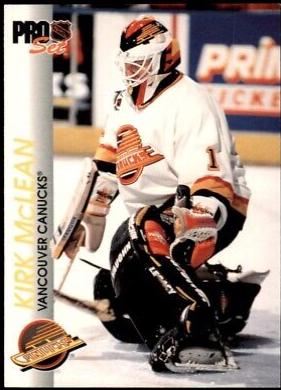 Kirk McLean #193 Hockey Cards 1992 Pro Set