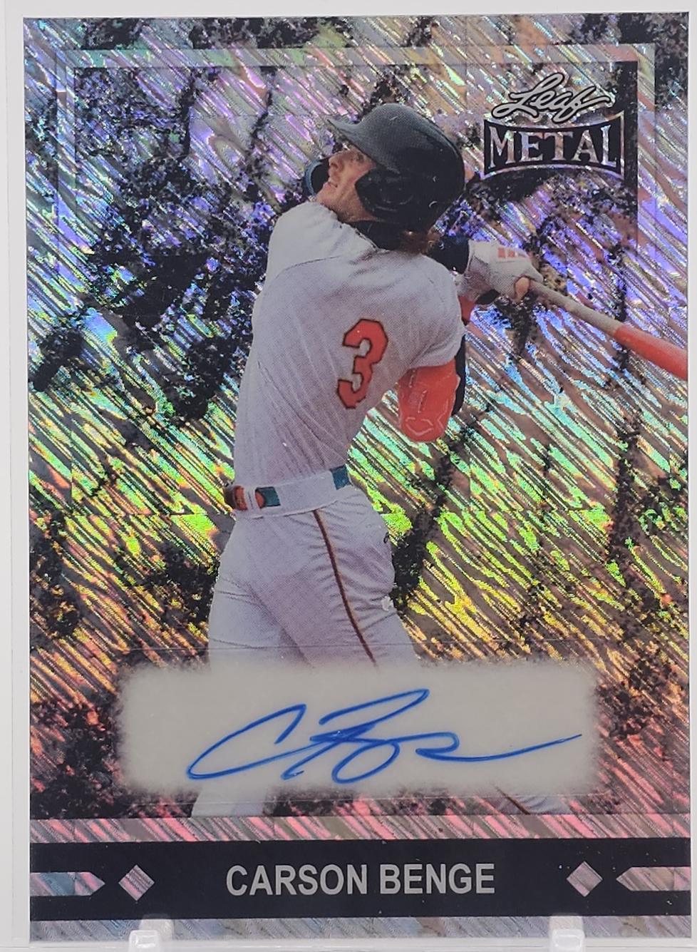 Carson Benge #91A-CB3 2026 Leaf Metal 1991 Gold Leaf Prospects Autograph Baseball