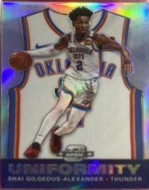 Shai Gilgeous Alexander #9 Basketball Cards 2019 Panini Contenders Optic Uniformity