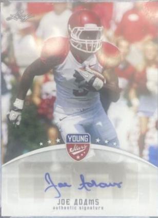 Joe Adams #JA1 Football Cards 2012 Leaf Young Stars Autographs