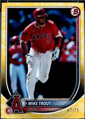 Mike Trout [Yellow Pattern] #1 Baseball Cards 2025 Bowman Prices