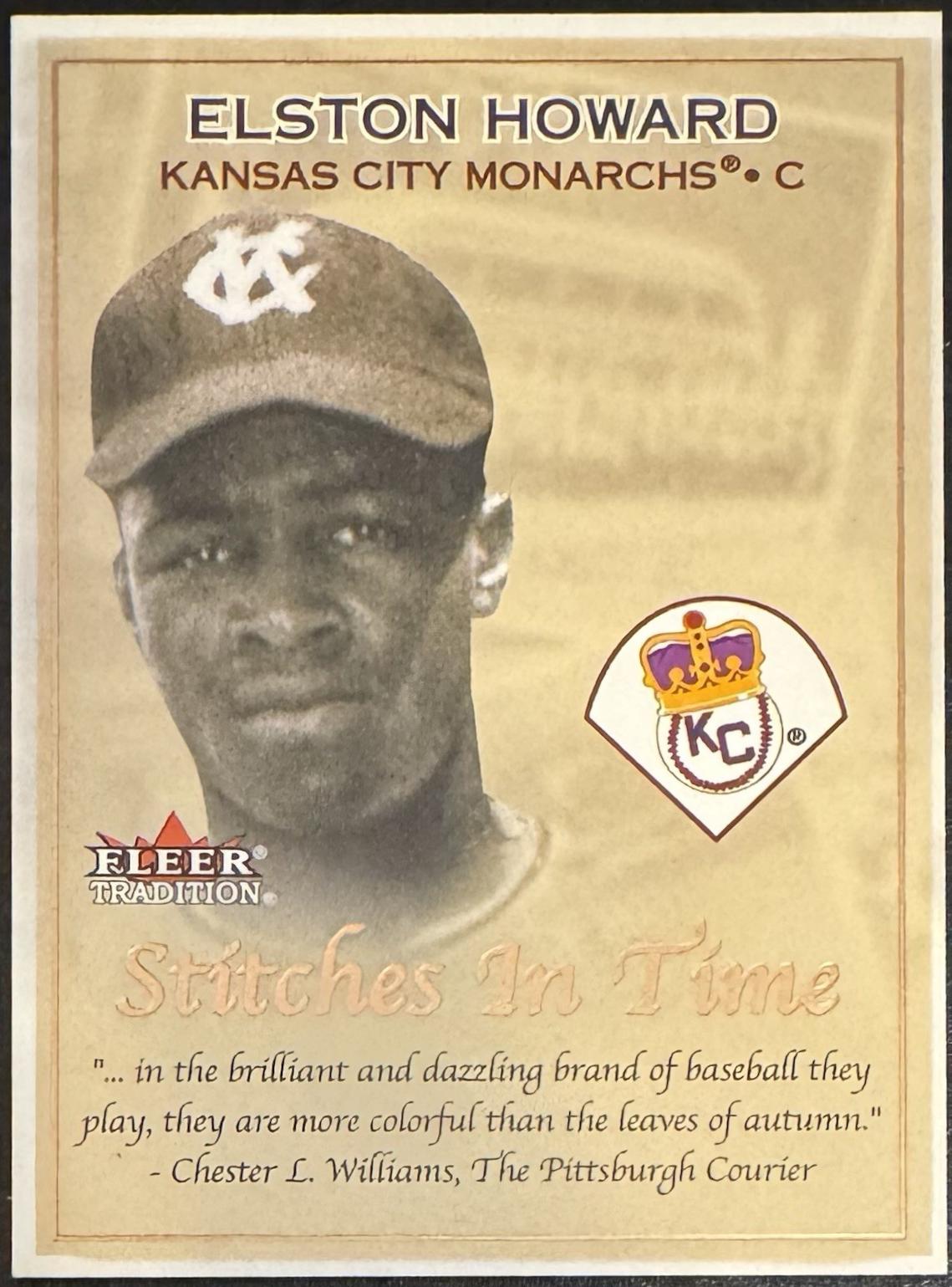Elston Howard #10 2001 Fleer Tradition Stitches In Time Baseball