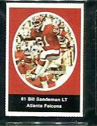Bill Sandeman Football Cards 1972 Sunoco Stamps