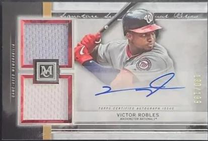 Victor Robles #SSDA-VR Baseball Cards 2020 Topps Museum Collection Single Player Signature Swatches Dual Relic Autograph