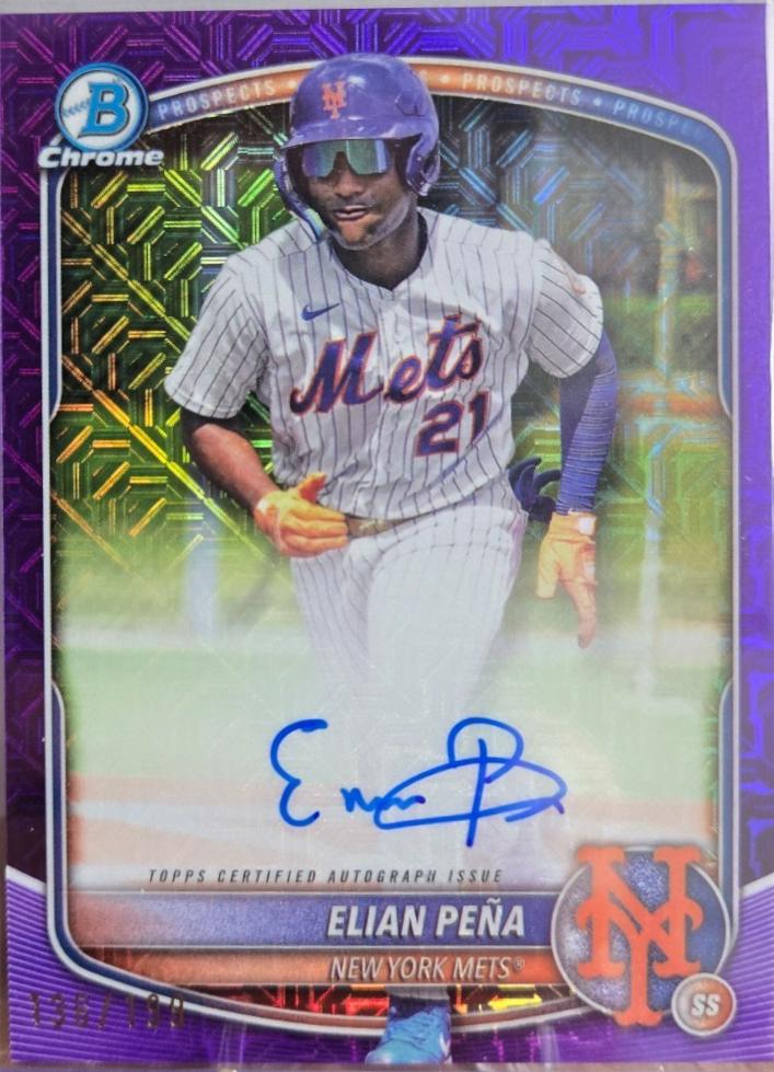 Elian Pena #BMA-EP 2025 Bowman Chrome Mega Box Prospects Autograph Baseball