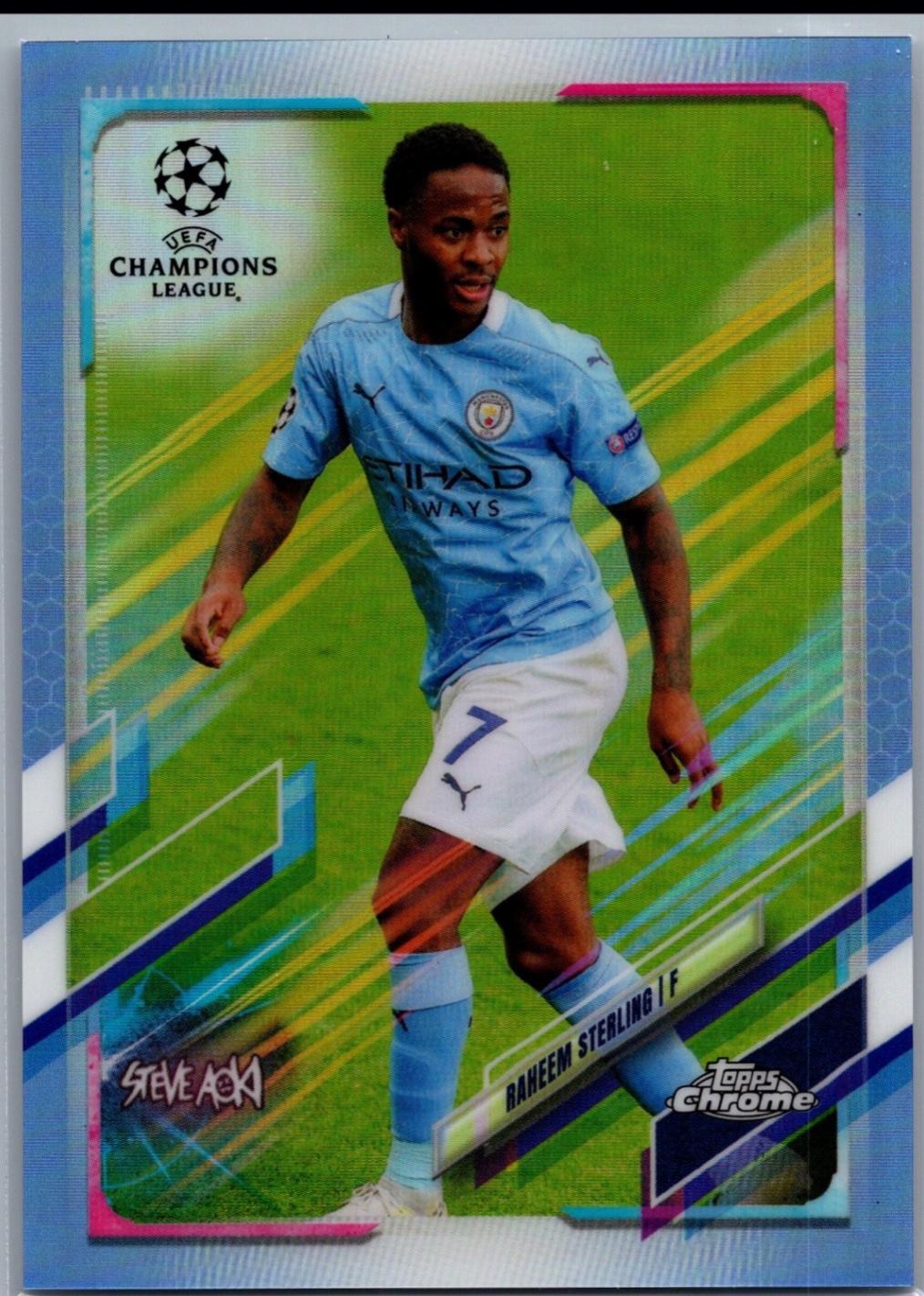 Raheem Sterling #76 2021 Topps Chrome UEFA X Steve Aoki