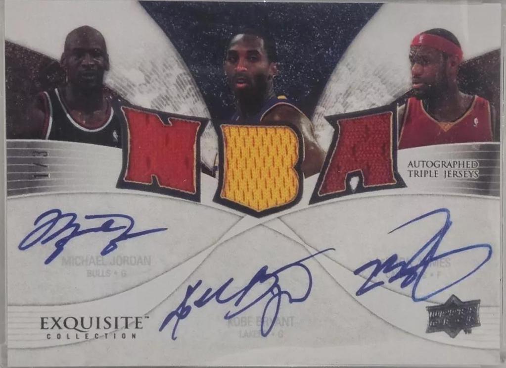 Lebron James/Michael Jordan/Kobe Bryant #ETA-JBJ Basketball Cards 2008 Upper Deck Exquisite Collection Player Box
