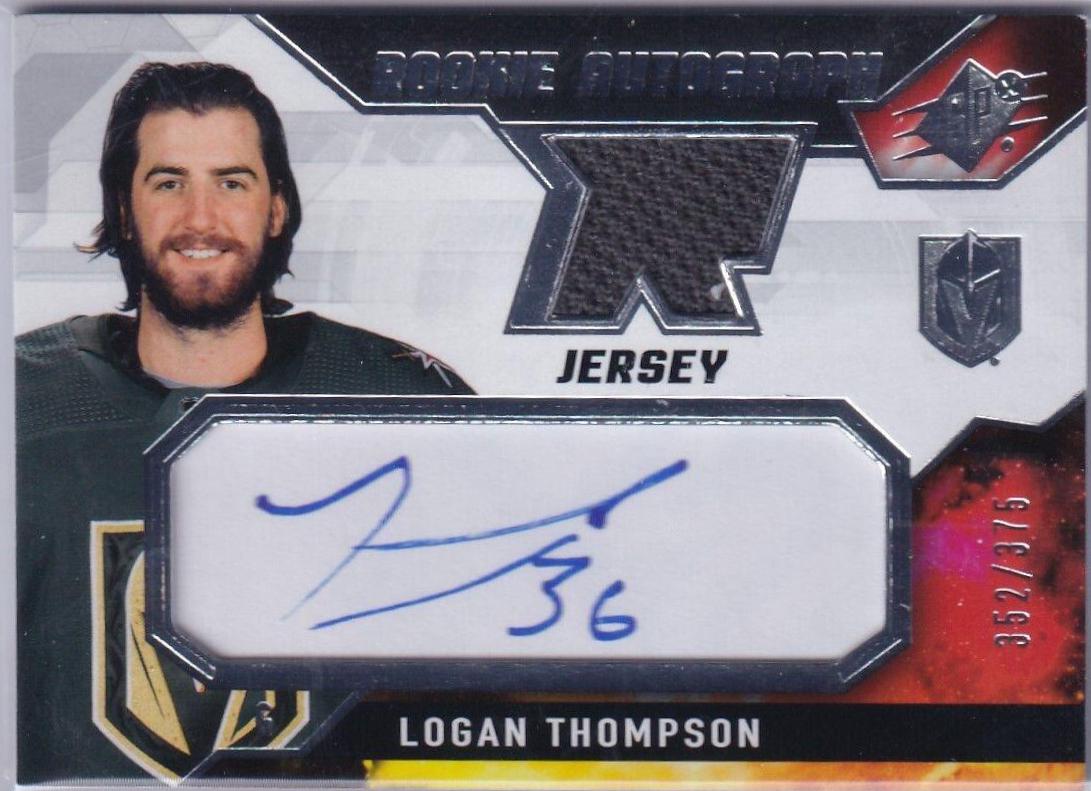 Logan Thompson #LT 2021 Spx Rookie Auto Jersey Hockey