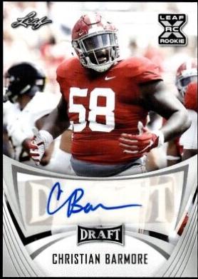 Christian Barmore #BA-CB1 Football Cards 2021 Leaf Draft Autograph
