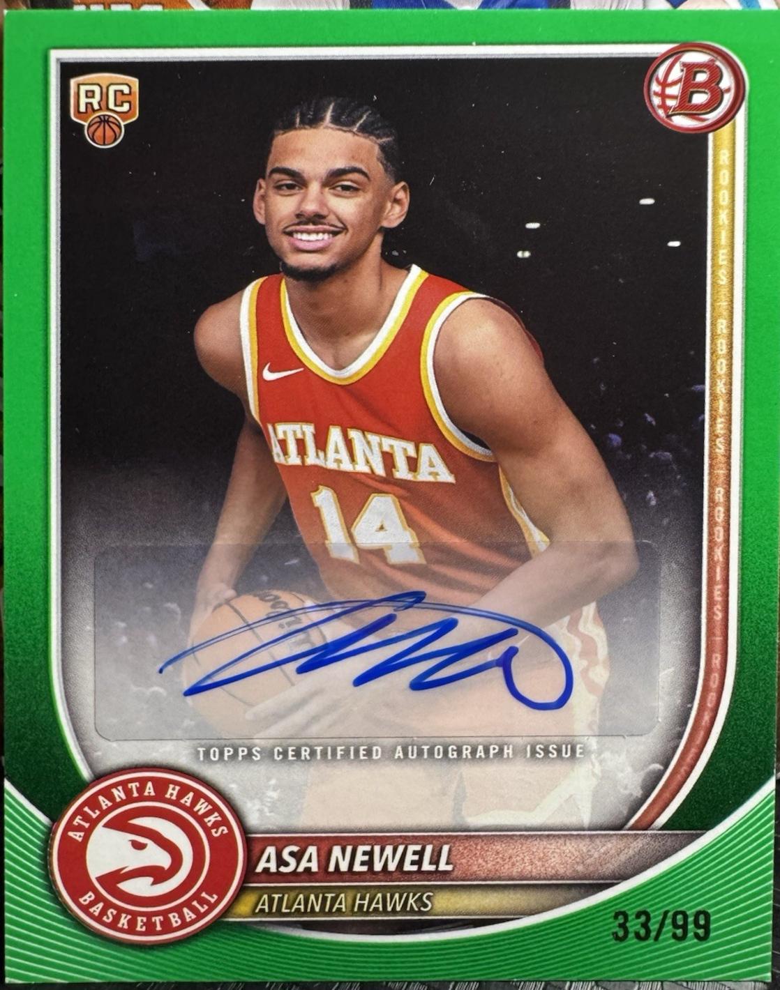 Asa Newell #RVA-AN 2025-26 Bowman Basketball Paper Rookies & Veterans Retail Autographs