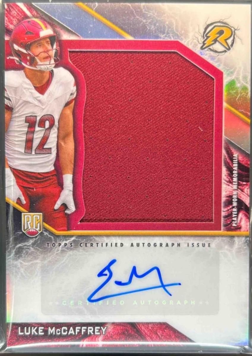 Luke McCaffrey #RPA-LMC 2024 Topps Resurgence Rookie Patch Autograph Football