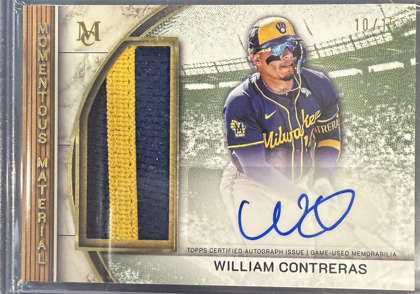 William Contreras #MMJPA-WC 2025 Topps Museum Collection Momentous Material Jumbo Patch Autograph Baseball