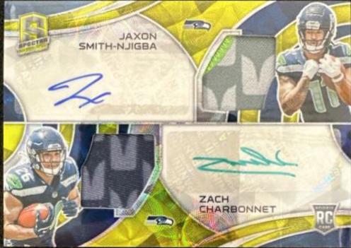 Zach Charbonnet #2 Football Cards 2023 Panini Spectra Rookie Autograph