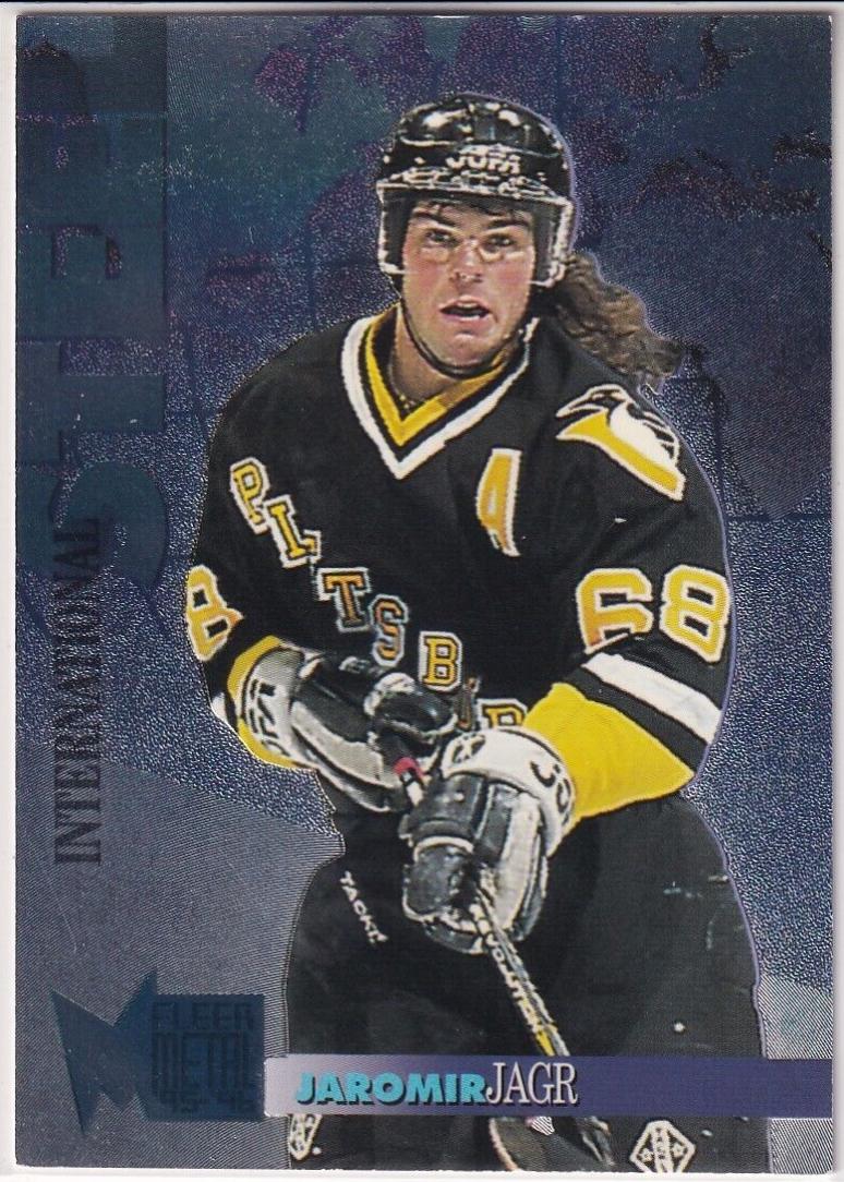 Jaromir Jagr #9 Hockey Cards 1995 Fleer Metal International Steel
