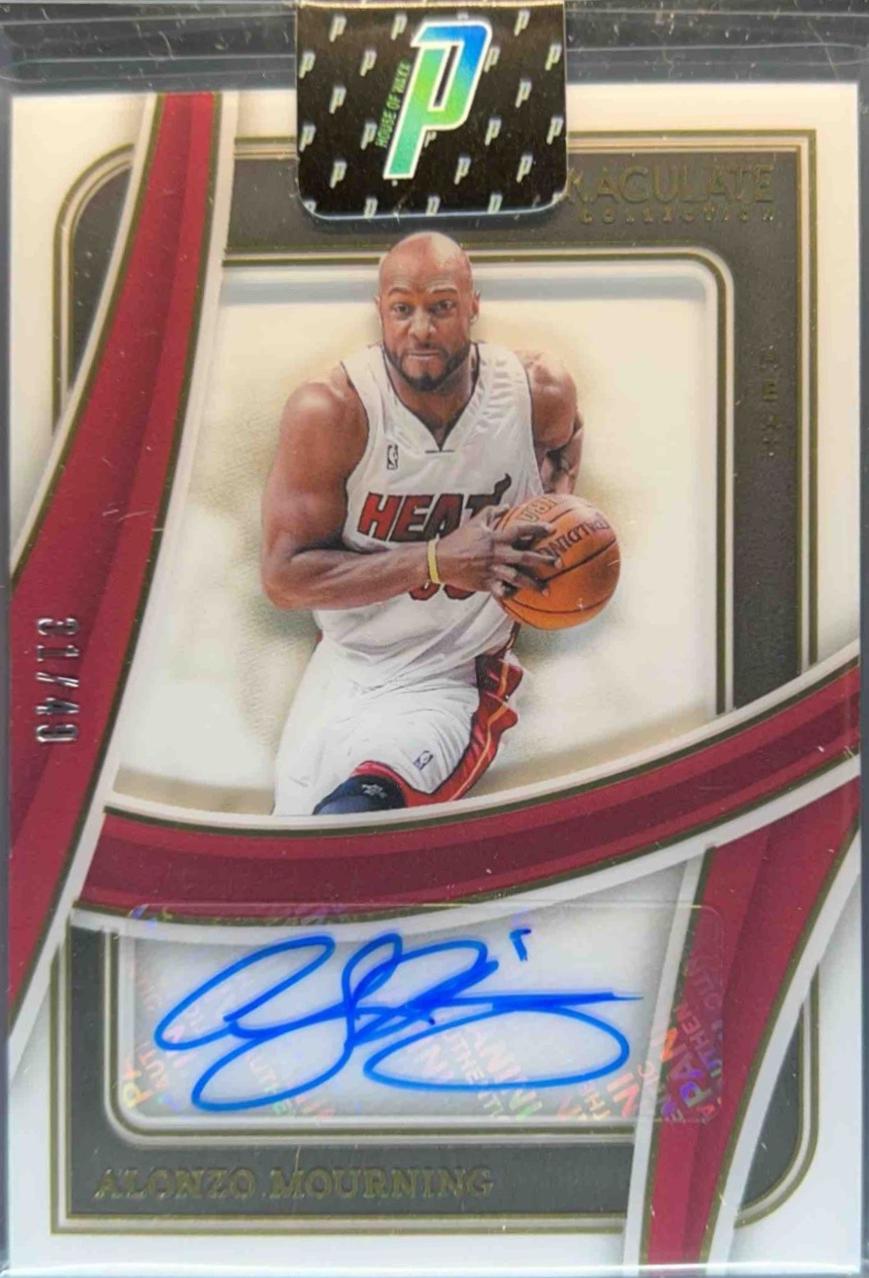 Alonzo Mourning #7 Basketball Cards 2023 Panini Immaculate Shadowbox Signatures