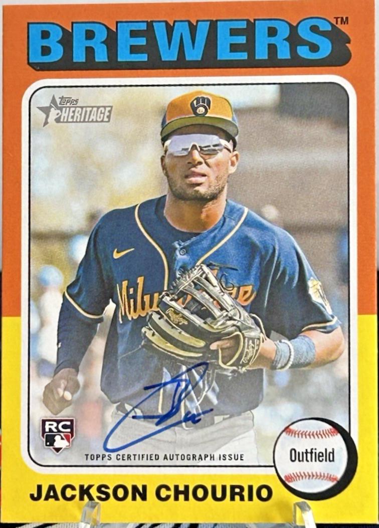 Jackson Chourio #ROA-JC Baseball Cards 2024 Topps Heritage Real One Autograph