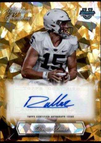 Drew Allar #SG-DA Football Cards 2023 Bowman Chrome University Sapphire Selections Autographs