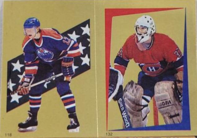 Jari Kurri, Patrick Roy Hockey Cards 1986 O-Pee-Chee Sticker