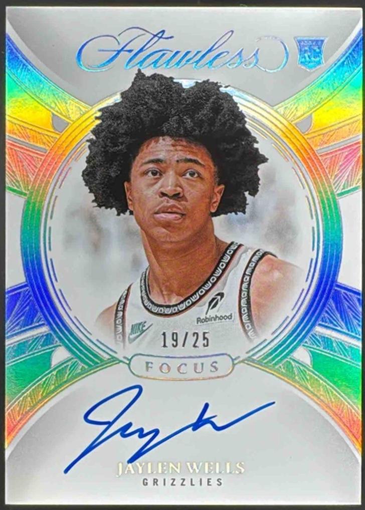 Jaylen Wells #3 2024 Panini Flawless Focus Autograph Basketball