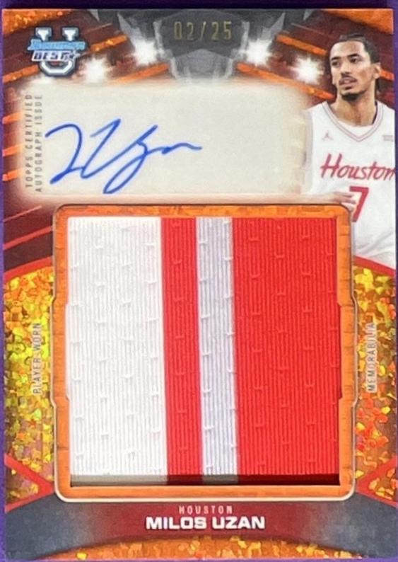 Milos Uzan #PJR-MU 2025-26 Bowman University Best Basketball Prospect Jumbo Relic Autographs