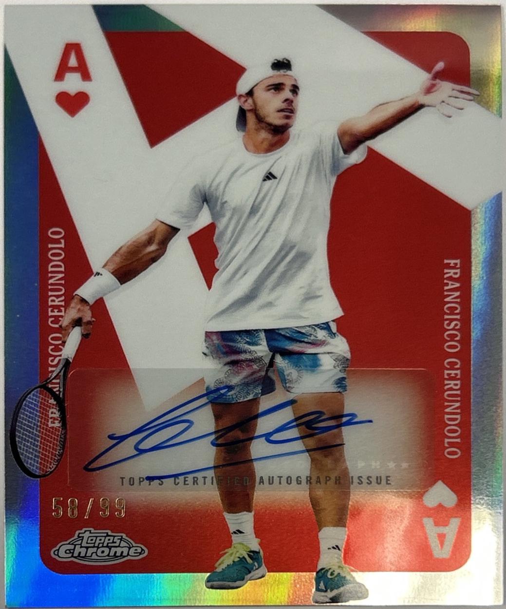 Francisco Cerundolo #CAA-FC Tennis Cards 2024 Topps Chrome Aces Autograph