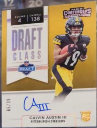 Calvin Austin III #DCA-CAU Football Cards 2022 Panini Contenders Draft Class Autographs RPS