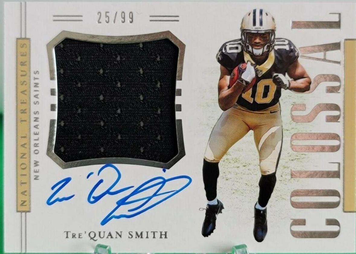 Tre'Quan Smith Football Cards 2018 National Treasures Rookie Colossal Signatures