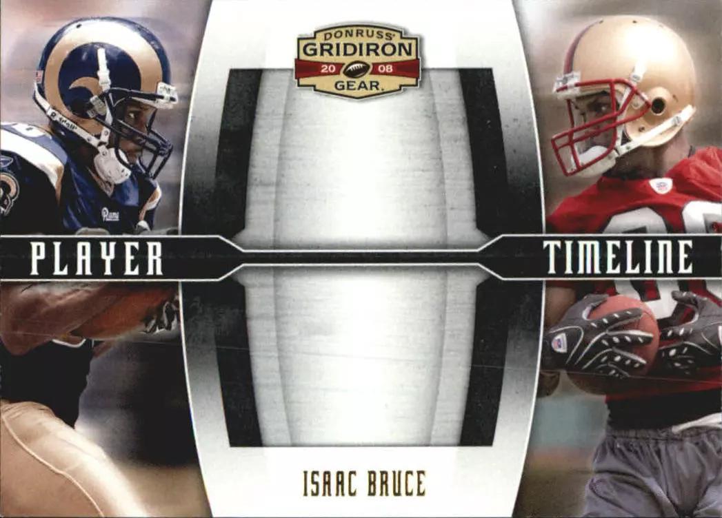 Isaac Bruce #PT-7 Football Cards 2008 Panini Donruss Gridiron Gear Player Timeline