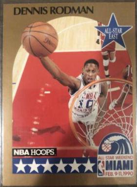 Dennis Rodman All Star #10 Basketball Cards 1990 Hoops