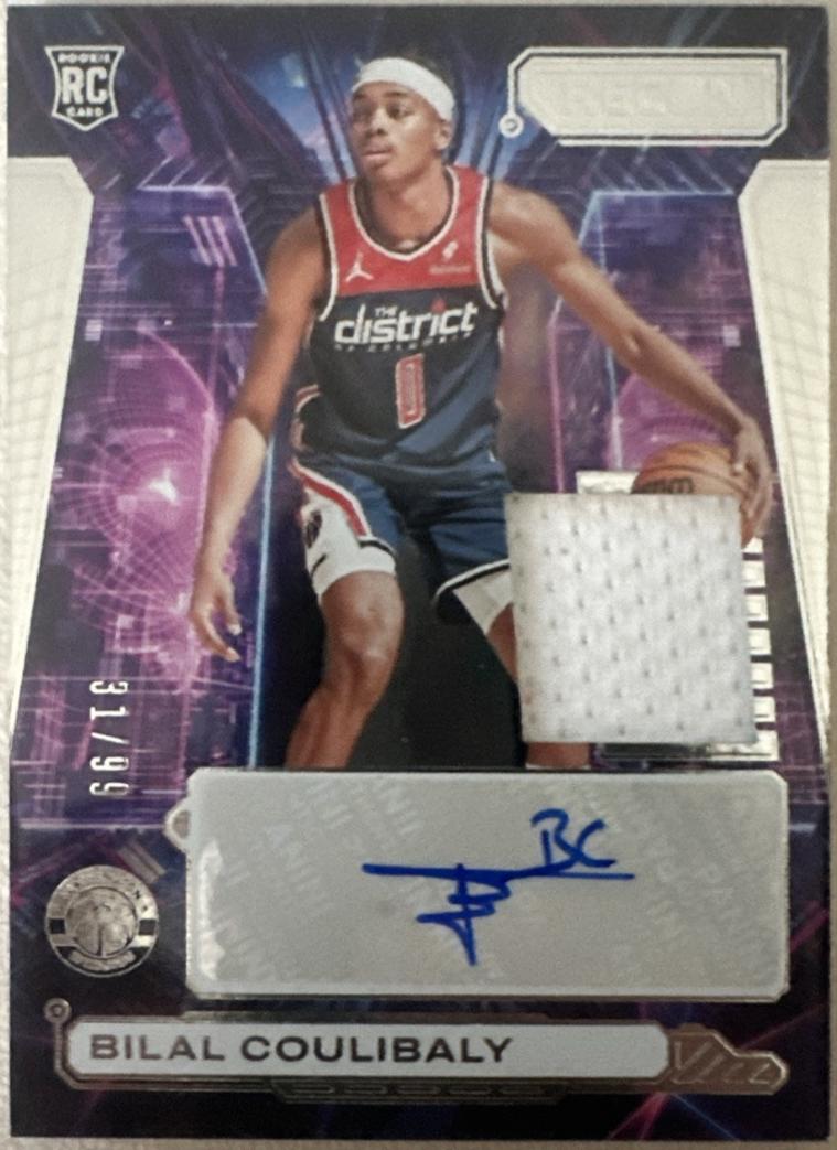 Bilal Coulibaly #NPA-BIL Basketball Cards 2023 Panini Recon Novice Patch Autograph