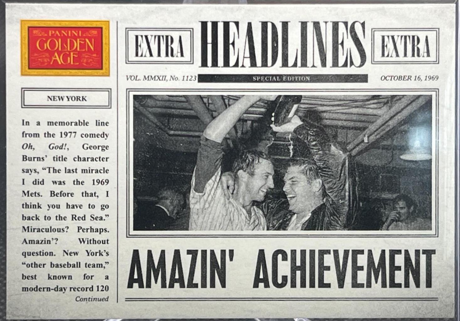Amazin' Achievement #7 Baseball Cards 2012 Panini Golden Age Headlines